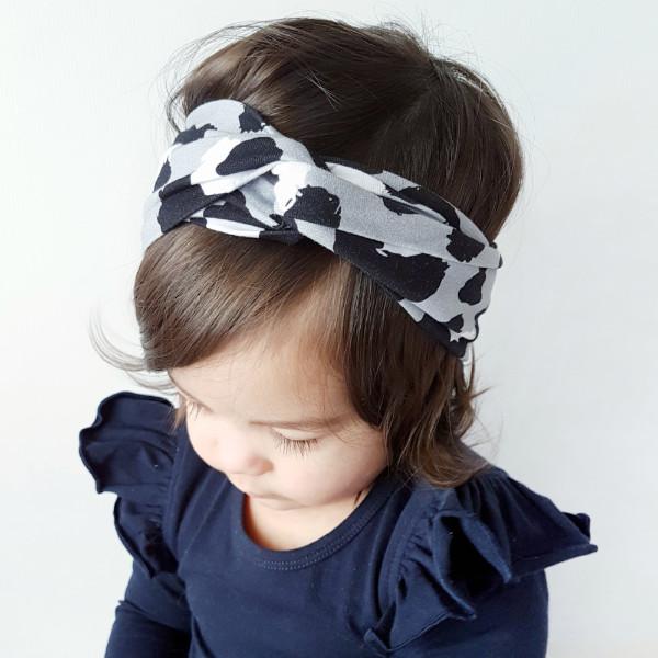 Black and Silver Leopard Print Turban Headband