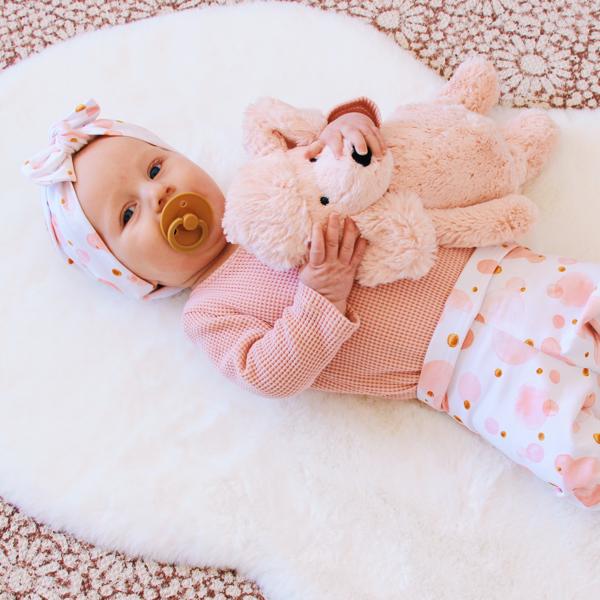 Blush Bubbles Print Bow Knot Headband