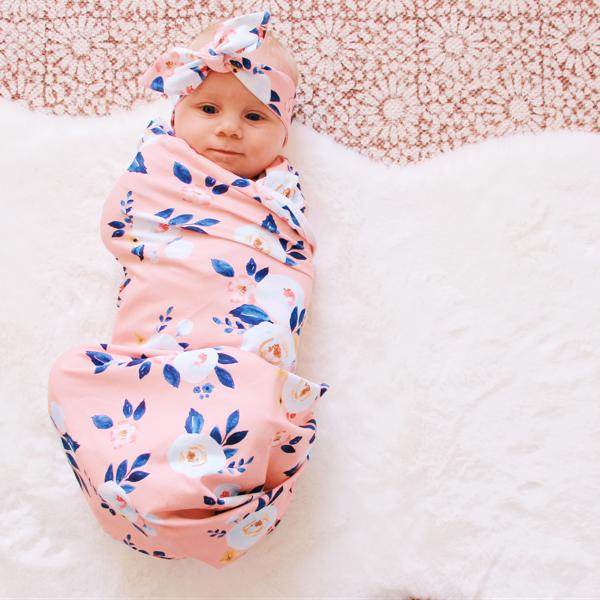 Peony Rose Floral Top Knot Headband