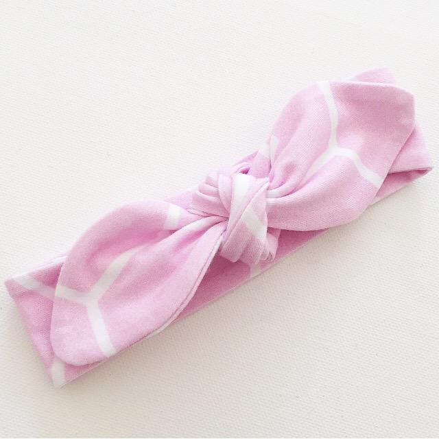 Candy Pink Geo Print Top Knot Headband