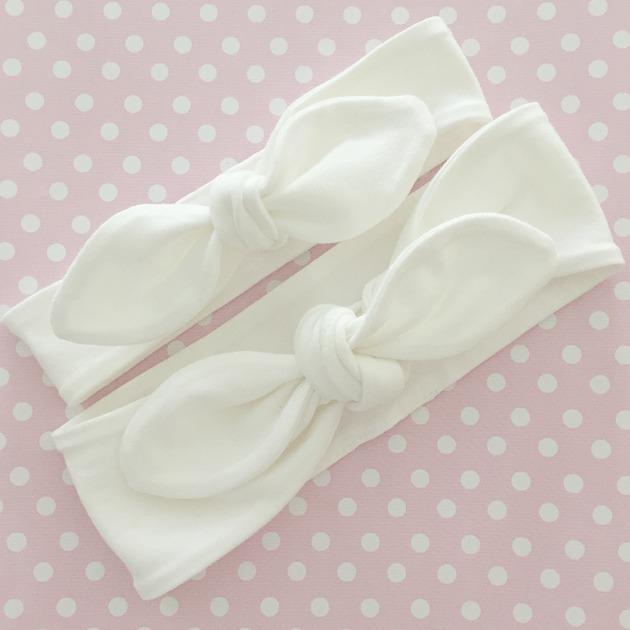 White Top Knot Headband