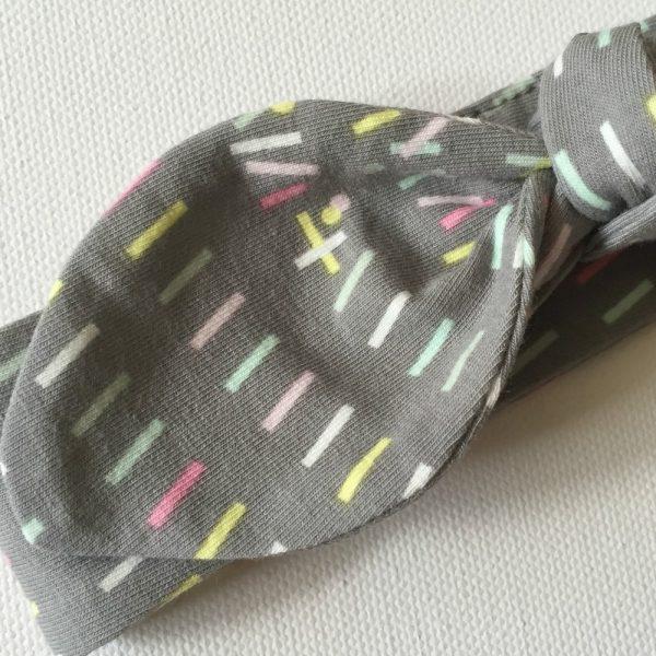 Sprinkles in Grey Top Knot Headband