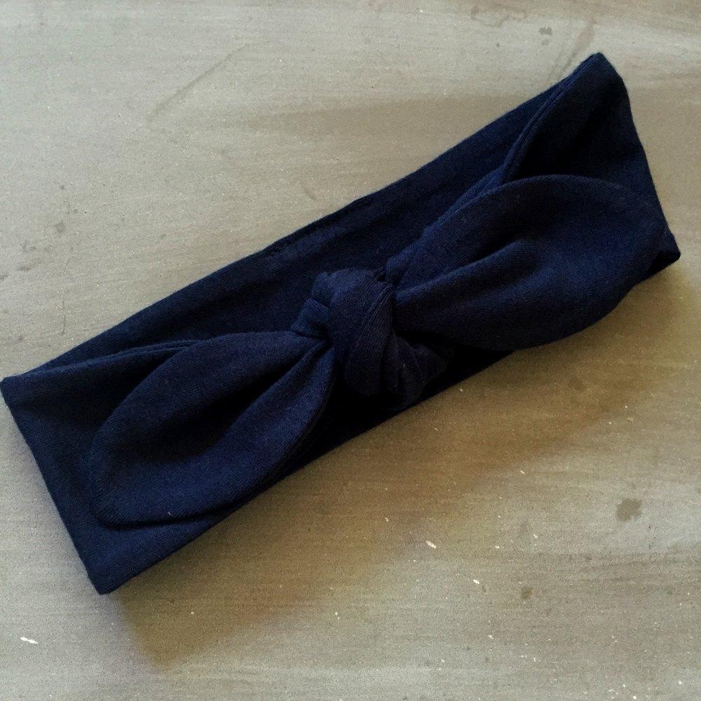 Navy Top Knot Headband