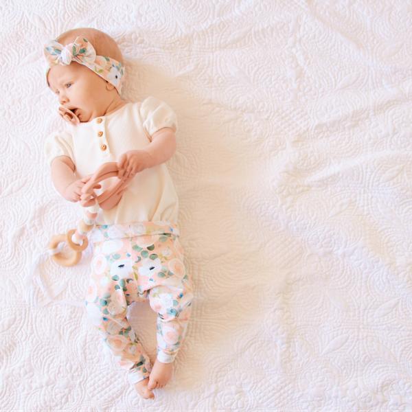 Peach Peony Bow Knot Headband