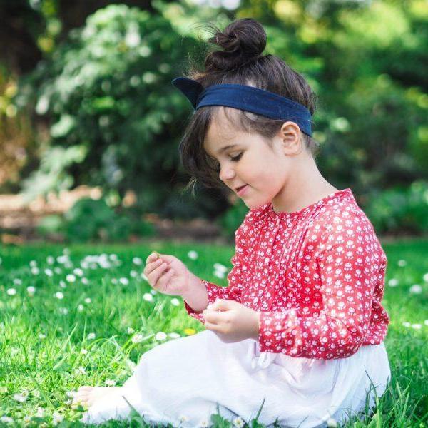 Navy Top Knot Headband