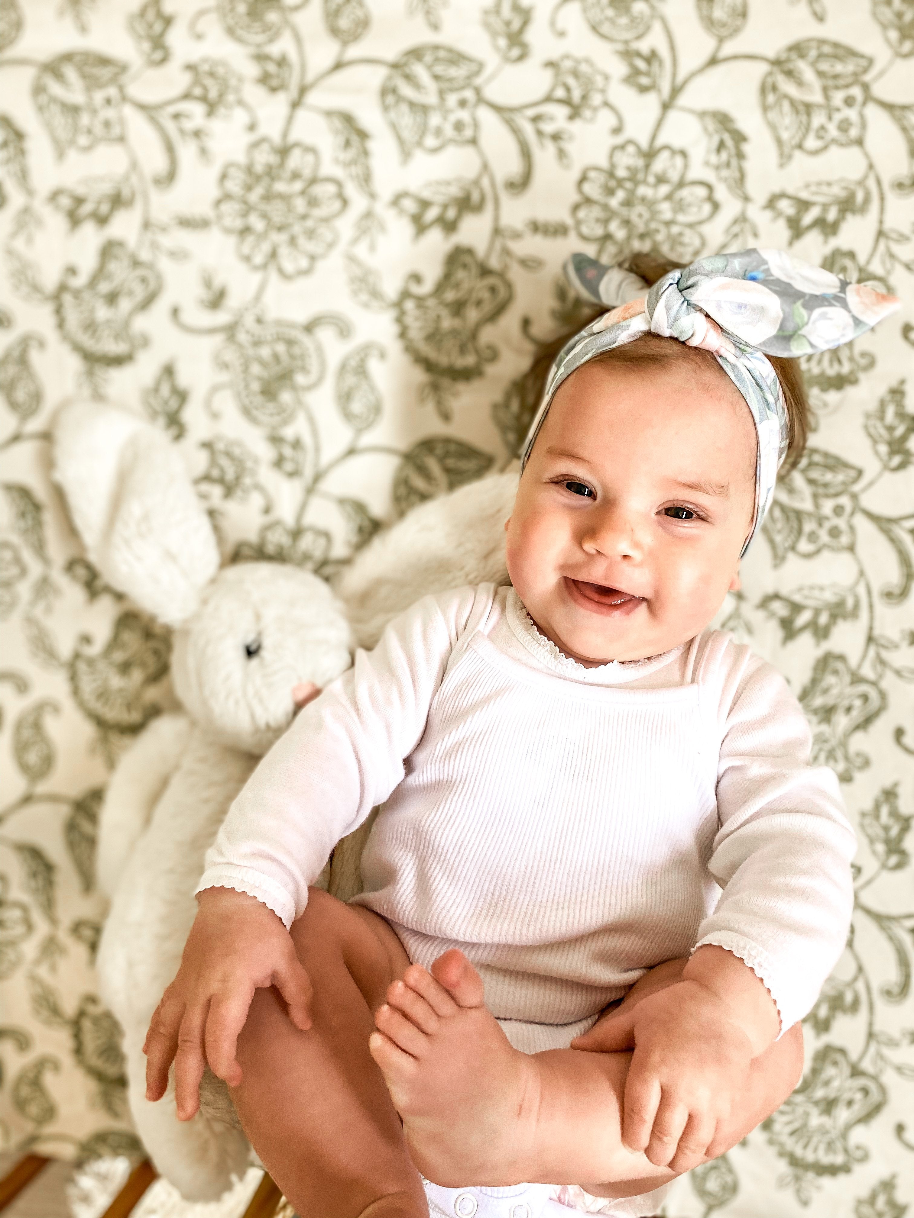 Winter Floral Top Knot Headband