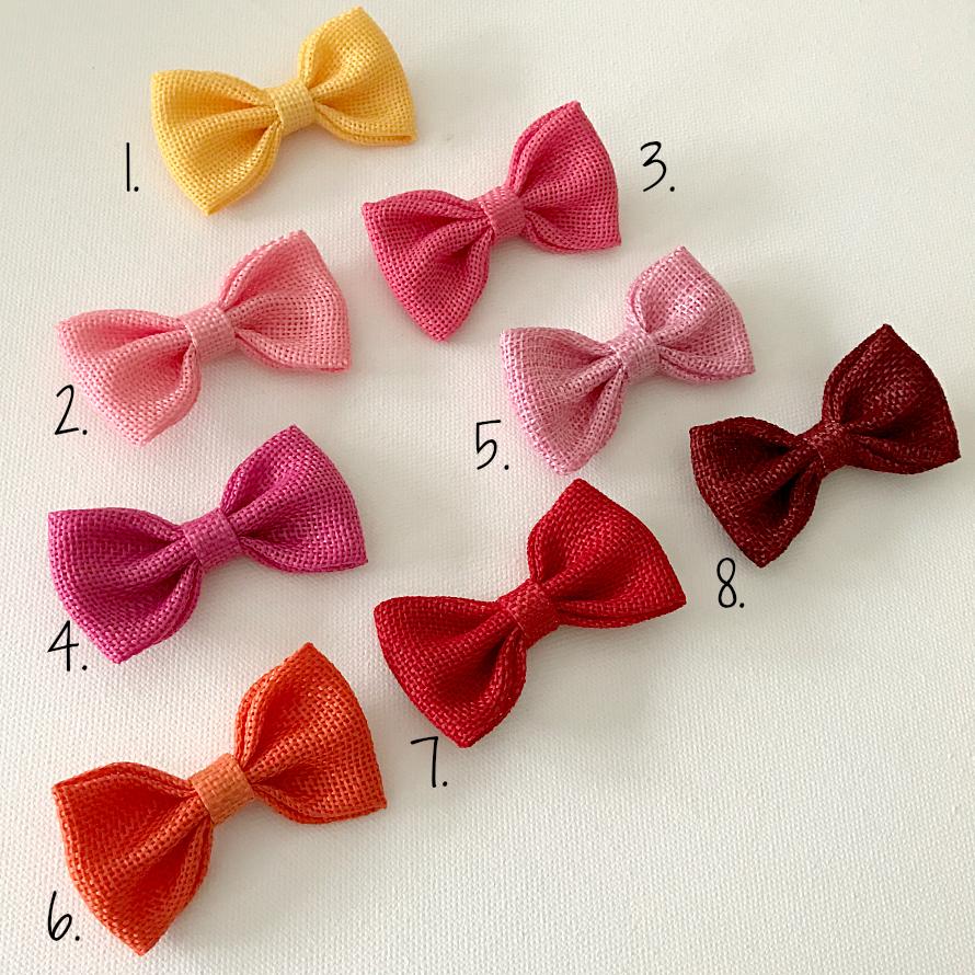 Pippa Burlap Bow Hair Clips