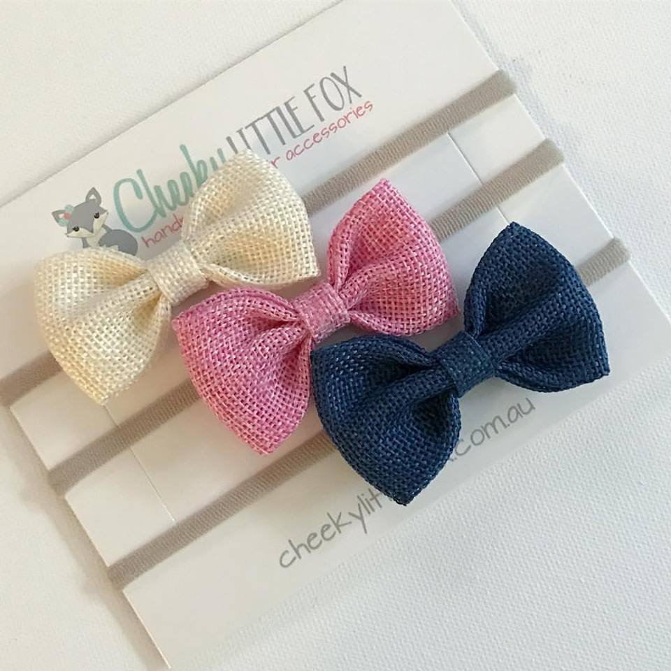 Pippa - Burlap Bow Headbands