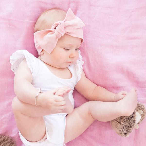 Pink Acid Wash Bow Knot Headband