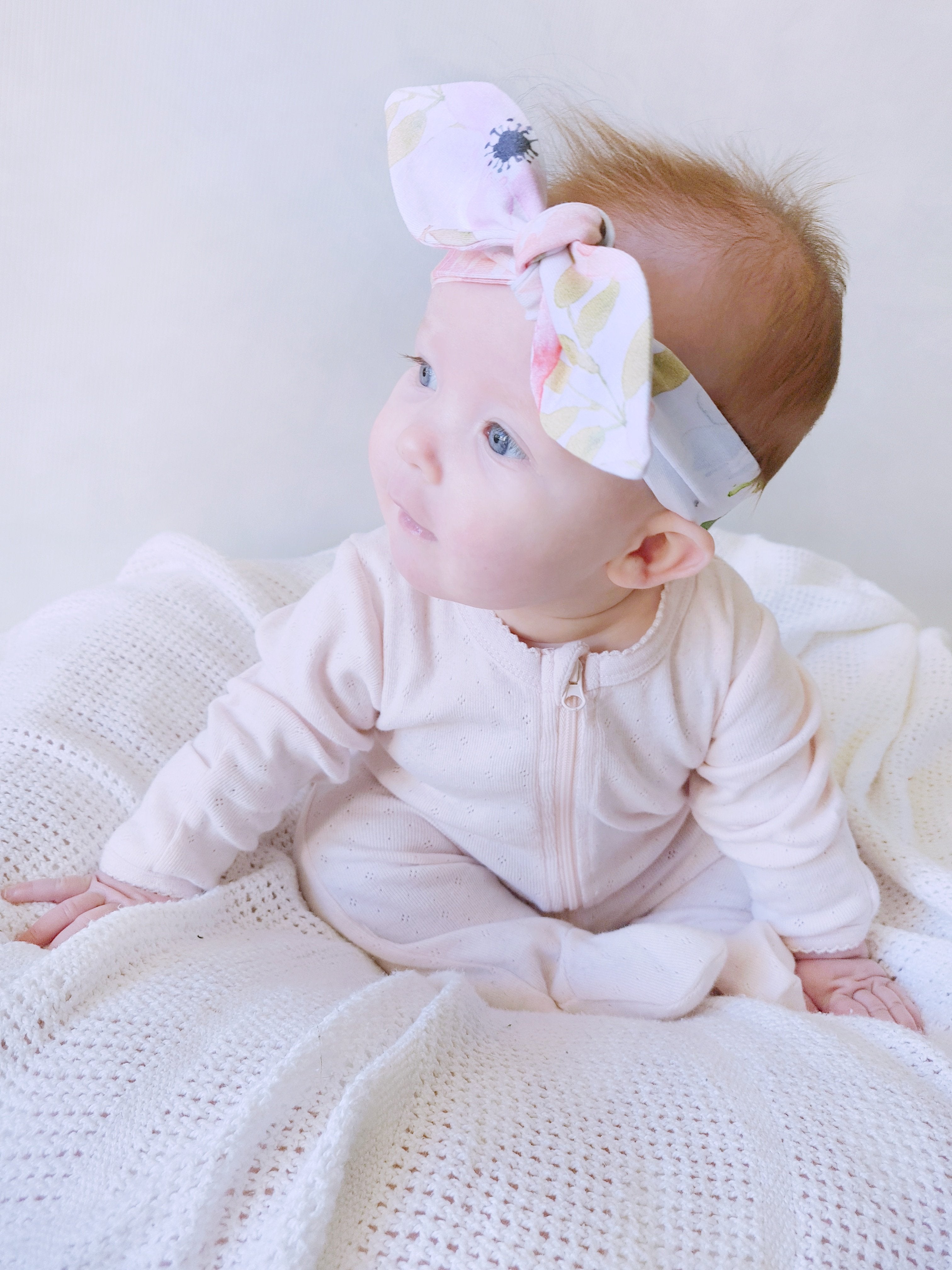 White Rose Top Knot Headband