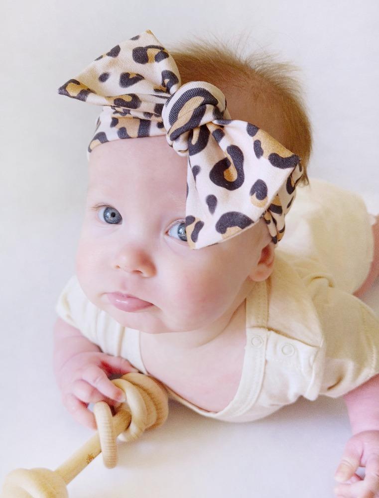 Nude Leopard Bow Knot Headband