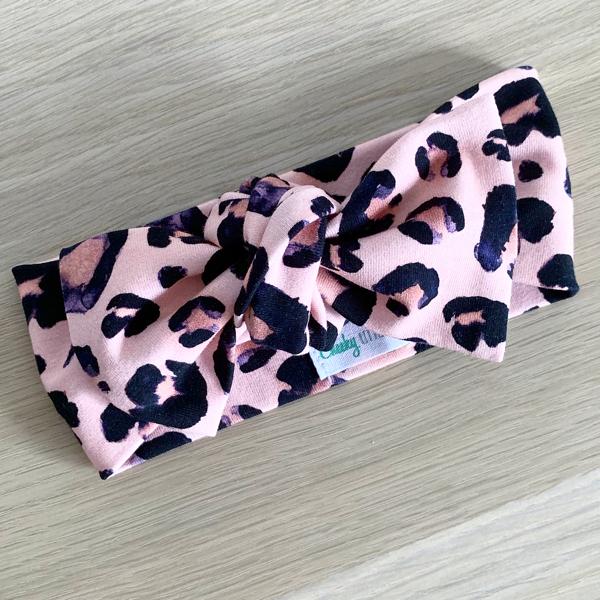 Blush Leopard Print Bow Knot Headband
