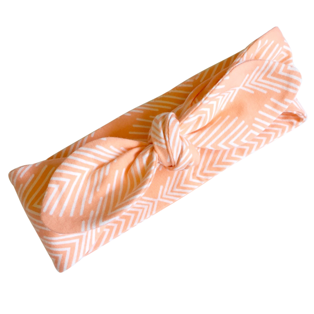 Peach Arrows Geo Print Top Knot Headband