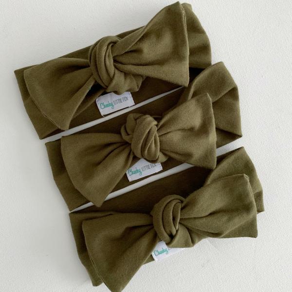 Olive Bow Knot Headband